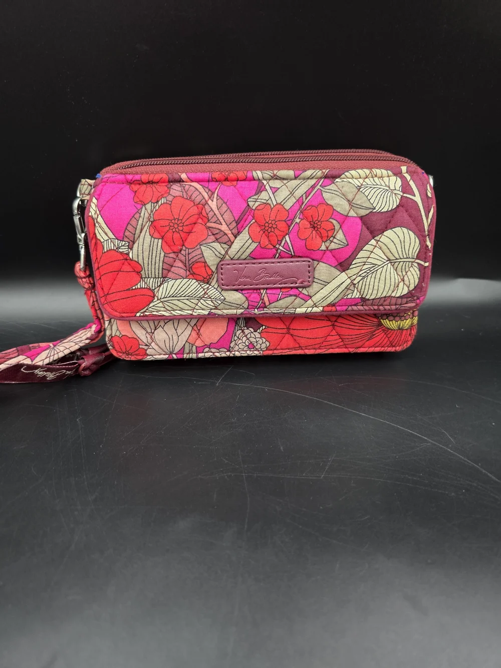 Vera Bradley Pink Floral Quilted Wristlet